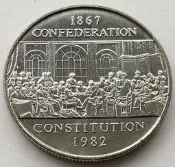 現貨✨【滿300出貨】加拿大1982年1元 聯邦憲法115週年紀念幣 32mm 銅鎳硬幣 全新卷拆