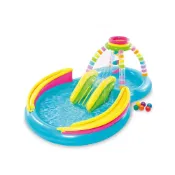 (店+)【INTEX】彩虹基地戲水游泳池/小滑水道295x191x深25cm-374L-適2歲+374L-56137NP