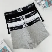 (店+)【CALVIN KLEIN】現貨 Calvin Klein CK96 四角褲 內褲 貼身 寬帶 黑白灰 方標 CK 棉 三色組