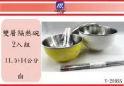 (即急集) 全館999免運 永昌 Y-206SS 香醇不銹鋼雙層隔熱碗 兩入組 (不銹鋼蓋) 點心碗 兒童碗