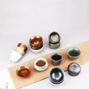協貿國際日用品生活7館 陶瓷茶杯日式粗陶茶盞斗笠杯小杯子茶具功夫茶杯主人杯品茗杯茶碗