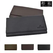 三折單釦真皮長夾 牛皮男長夾錢包【彤祐TongYu】