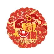 (店+)（年節裝飾貼紙）新年紅色貼紙 新年裝飾貼紙 禮物封口裝飾貼紙 喜氣貼紙 禮品裝飾 春節裝飾 過年裝飾 手機殼 筆電裝飾