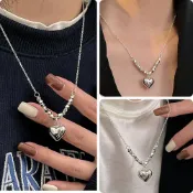 LEEHER 女友禮物 正生純銀項鍊 抗過敏項鍊 女生項鍊 s925純銀項鏈 愛心項鍊 不掉色項鍊 情人節禮物 女生飾品 023