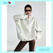 台灣出貨💕美式復古連帽白色衛衣~ 帽t 大學t 美式帽踢 秋冬女裝 美式帽t 衛衣 帽踢 美式 帽踢韓國 情侶帽t