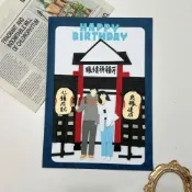 (店+)【預購】客製化手工卡片｜人像似顏繪+背景｜手工卡片手作紙雕生日情人節週年紀念日禮物母親節父親節聖誕節萬用卡機關情侶