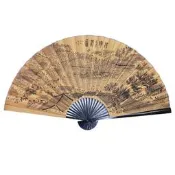 【現貨 48h出貨】超大掛扇客廳書房背景墻掛扇子中國風裝飾扇 清明上河圖 彷古摺扇現貨免運可開發票