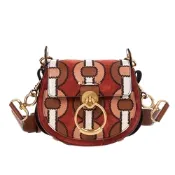CHLOE 新款粒面牛皮TESS拼壓紋鱷魚牛皮波西米亞風手提/肩背包