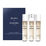 【CHANEL 香奈兒】香奈兒藍色男性隨身香水補充瓶(20mlX3 EDP)