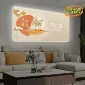 （可開發票）吉祥如意鐘錶掛牆萬年曆2024新款電子鐘掛鍾簡約客廳家用時鐘（滿額免運）