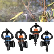 ID6mm 花園灌溉噴頭,40L/H 60L/H 旋轉噴水頭帶扁平和倒鉤連接器,用於溫室植物澆水