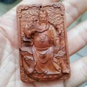 迎127_關聖帝君神佩 關公 恩主公 文衡聖帝 台灣雕刻 雷擊木 雷棗 雷桃 道長開光【迎仙客】