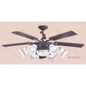 JUMP星球 強強滾p-【台灣製造-楓光吊扇】60吋古典風格/搭載188*20mm AC馬達/60吋胡桃木合板葉片/六主燈+小夜燈*2