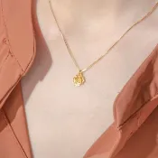 藏寶箱金飾 9999黃金純金 氣質立體玫瑰花朵墜子/項鍊/鎖骨鍊