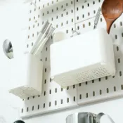 木語家居 洞洞板置物架 中號免打孔廚房浴室牆上置物架防水拼拼樂牆面洞洞板調料架瀝水架【MJ8455】