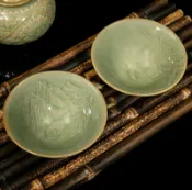 協貿國際日用品生活7館 仿古耀州窯主人杯品茗杯手工青瓷茶具茶杯陶瓷斗笠杯小茶碗茶盞