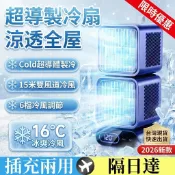 【台灣出貨】雙渦輪 360° 搖頭風扇 🌀強勁雙倍大風量🌀 無線/插電兩用 LED 數顯電量 降溫神器 桌面循環扇