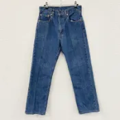 【DOKODEMO】Levi's 512 牛仔褲，拉鍊門襟，靛藍色，W28 碼，女款，棉質，古著。