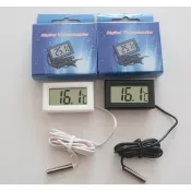 附水銀電池 電子數字式 數顯 溫度計 嵌入式 小型溫度表 水族 冰箱溫度計1米線