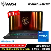 【三井3C購物網】【MSI 微星】B13WEKG-412TW 17.3吋 i7 RTX5050 電競筆電