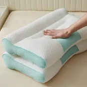 【HONDONI】日式反牽引枕 記憶護頸紓壓側睡止鼾枕 浮萍綠Z8-GN