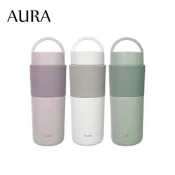 【AURA 艾樂】隨行提手真陶瓷保溫杯525ML(3色可選)