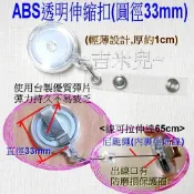 ~吉米兒~塑鋼扣具-ABS透明伸縮扣/識別證夾(圓徑33mm)