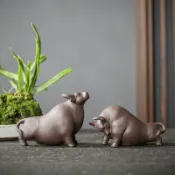 全球選品1館 生活百貨 宇軒 指尖茶寵擺件紫砂小水牛可養創意生肖牛氣沖天茶寵茶玩茶盤