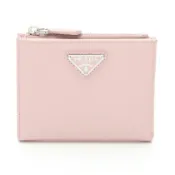 【DOKODEMO】【二手】Prada PRADA 雙折錢包 SAFFIANO TRIANG ML050 粉紅色 Saffiano 皮革三角形 Logo 雙折錢包 女士二手 A