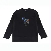 【HOTAI購】【PAUL SMITH】燙字LOGO彩色斑馬印花純棉長袖T恤(男款/黑)