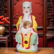 人祖爺祖師伏羲大帝盤古人文家居始祖神像陶瓷家用高檔擺佛像