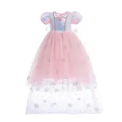 萬聖節兒 *^童冰雪奇緣艾莎公主裙女 *^童愛莎短袖連衣裙子Elsa裙子 萬聖節洋裝 RRO6