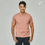 ADISI 男合撚超細纖維抑菌短袖口袋圓領T AL2311083 (M-XL) 豆沙粉｜抗UV 吸濕排汗 快乾