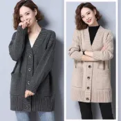 (店+)【Mila】米拉 ★日系中長款毛衣外套(女外套/針織外套/長版外套/通勤)