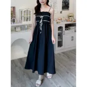 [現貨] 𝙒𝙞𝙨𝙝𝙞𝙣𝙜 仲夏之夢唯美長洋裝（black)敲碗復活款｜咖啡廳｜渡假