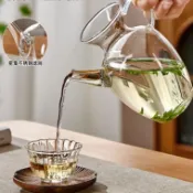 【蝦皮優選】日式綠茶加厚宋執壺 小青柑彈簧過濾高硼硅 貴妃精緻玻璃透明茶壺