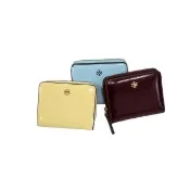 【TORY BURCH】經典logo亮皮零錢短夾多色可選贈七夕情人節袋(贈原廠紙袋送禮)