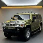全新未拆封1:18比例悍馬H2美國61號公路硬派越野合金模型車經典綠