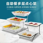 免運 麵包架 點心架 層架置物架 創意三層點心架多層託盤蛋糕架餐廳自助餐層架展示盤仿陶瓷水果盤 蛋糕架 糕點架 展示架