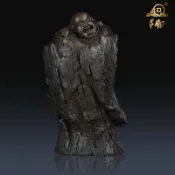 協貿國際日用品生活11館 黃泉福大師作品黑檀木雕工藝品自然福報彌勒佛擺件收藏品商務禮品