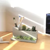 島人手作【水泥綠意工廠 | 迷你仙人掌造景DIY】 文具收納 仙人掌造景組合盆栽 入厝賀禮升遷賀禮聖誕新年禮物情人節禮物