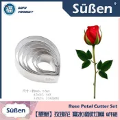 糖花【單瓣 玫瑰花 寬水滴狀切模】6件組 不鏽鋼切模 六件組 威化花 乾佩斯 色粉 塑糖 wilton 翻糖工具 套組