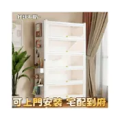 (店+)[3C強化玻璃門 防塵防潮 優選品質]帶門玻璃書櫃鋼製書架落地防塵鐵皮手辦展示櫃家用儲物櫃收納櫃子 P16X