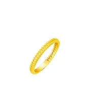 【Just Gold 鎮金店】良緣．竹韻-窄 黃金戒指(對戒)