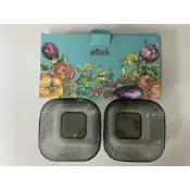 方形玻璃沙拉碗500ml x 2入 華晶科 股東會紀念品