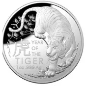 售價1550元~2022澳洲皇家虎年限量銀幣一盎司，限量銀幣，澳洲銀幣，銀幣，生肖銀幣~2022澳洲皇家虎年銀幣(限量5