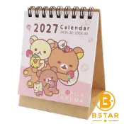正版授權 2027年 拉拉熊 迷你桌曆 桌上型小月曆 行事曆 備忘錄 牛奶熊 可愛小月曆 農曆節氣 迷你三角桌曆 台灣製