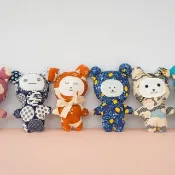 布娃娃療癒diy【小花針線房】手作小熊材料包 可挑選花布