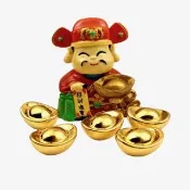 (NAURUM)黃金擺飾6D招財金元寶0.23錢1入