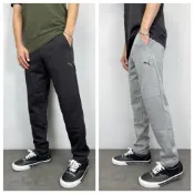 (店+)【PUMA】電繡Logo 修身 窄版 棉褲 長褲 無縮口 毛巾布 無刷毛